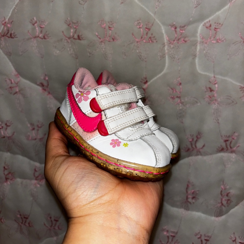 Toddler White and Pink Shoes